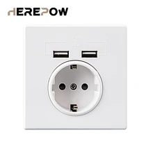 

Herepow Usb Wall Power Google Home Appliance Sockets 16A EU Standard Outlet 110V-250V Dual USB Electrical Socket Charger Port