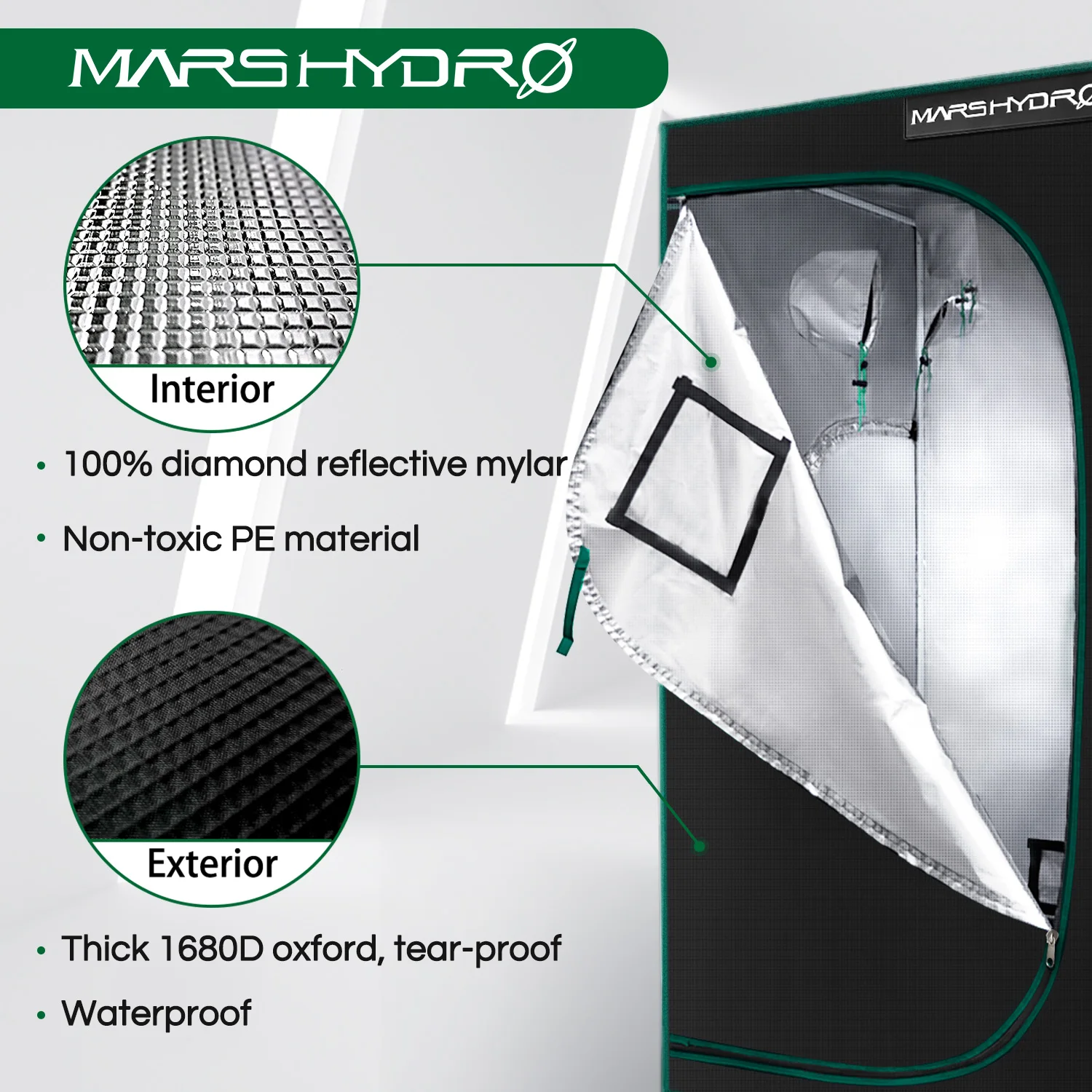 MarsHydro 240x120x200 см (96 ''x 48'' x 80 '') комнатный тент для выращивания гидропоники