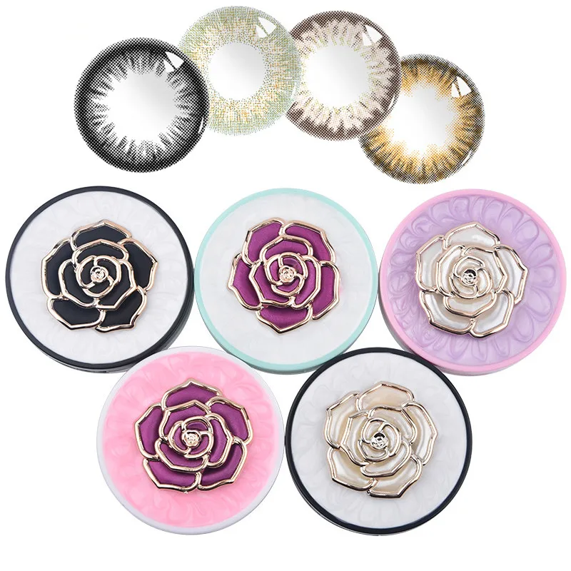 

Vintage Container For Contact Lens Lenses Storage Box Retro Contact Lens Case Box Mirror Travel Kit Glasses Cases Random Color