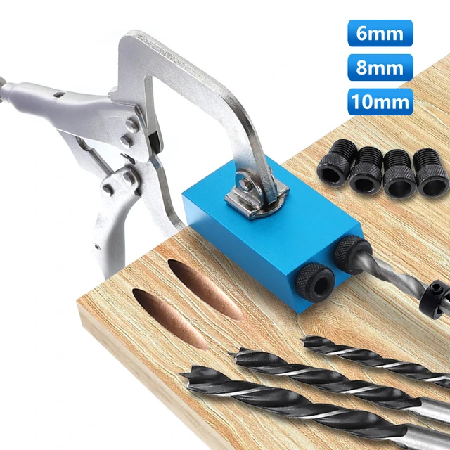 Pocket Hole Jig Kit System Mini Wood Jig Step Drill Bit 6/8/10mm