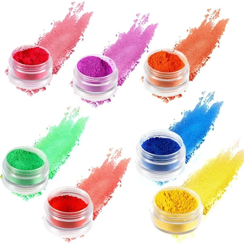 7pcs/set Neon Eyeshadow Powder Yellow Green Blue Eye Shadow coloful Matte Eyeshadow Powder