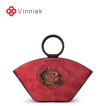 

New Genuine Leather Women's Handbag Vintage Embossed Cowhide Leather Shoulder Bags Large Capacity Design Shell Bag for Ladies