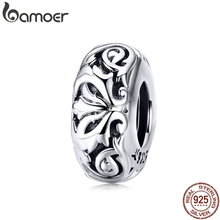 Цветок лилии, металлические бусины, SpacerLovely, теплый подарок, талисманы, подходят к оригинальному браслету, ожерелье из чистого серебра 925 пробы SCC1139