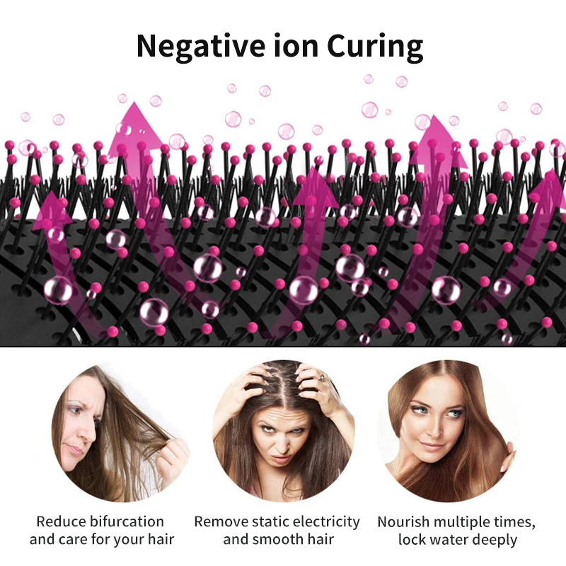 HiPiCok One Step Hair Dryer and Volumizer Hot Air Brush Hair Straightener Curler Comb Curling Brush Hairdryer Hair Styling Tools