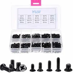 Universal Flat Head Phillips Drive Screw Set for Electronics Repair and Assembly (250PCS SET)
