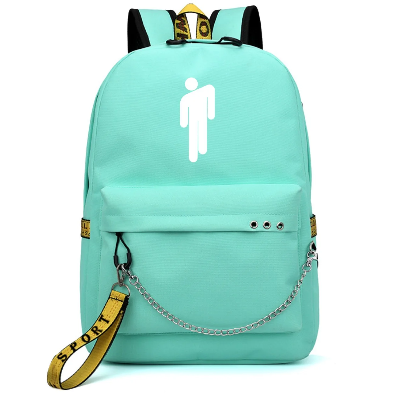 Горячая Billie Eilish Рюкзак Школьные сумки kpop Mochila дорожные сумки ноутбук рюкзак с цепочкой наушники с USB портом - Цвет: 3