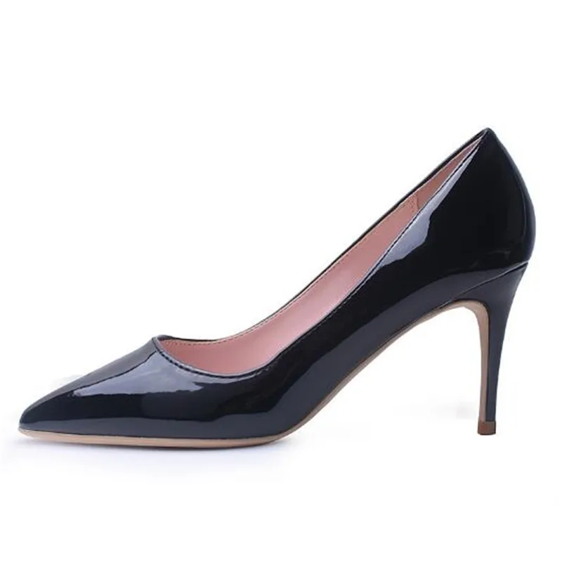

Women Pumps Heeled Shoes Patent Leather Slip On 8CM Thin High Heels Pointed Toe Fashion Office & Career Shallow Women Shoes