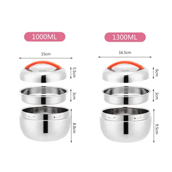 

Double Layer Stainless Steel Lunch Box Heat Thermal Food Container Travel Kids
