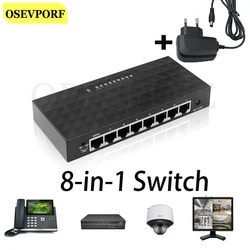 Commutateur de réseau Gigabit Ethernet, 8Ports, 1000Mbps, Lan Hub, prise US/EU haute Performance pour répartiteur de routeur 