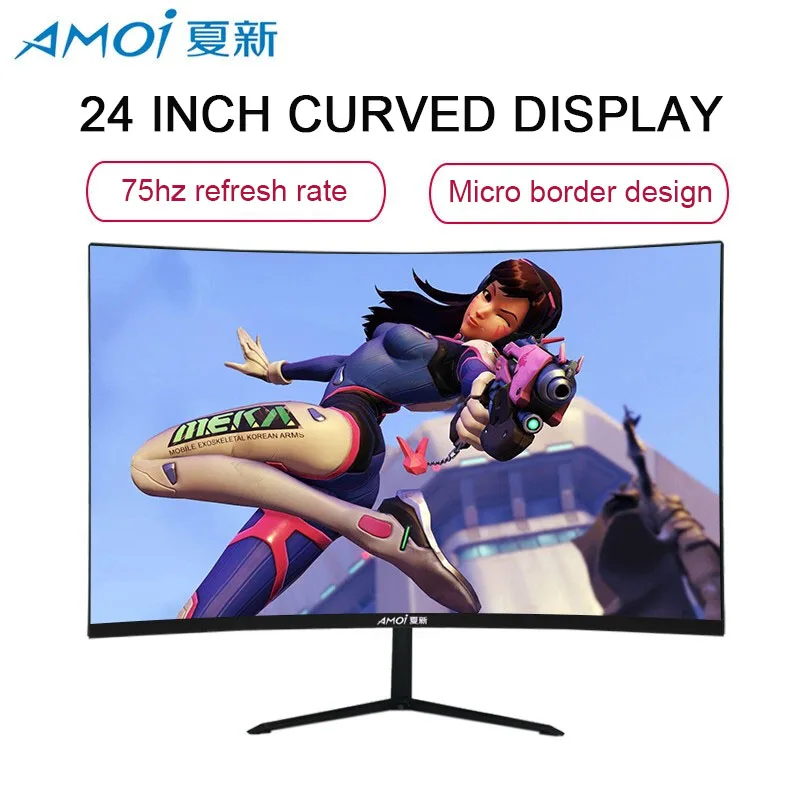 Монитор СВЕТОДИОДНЫЙ Amoi изогнутый 24 дюйма 75 Гц 1080P HDMI/VGA|Мониторы| |