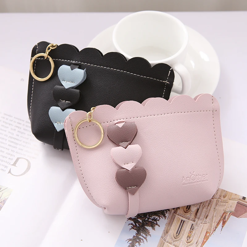 Милый женский кошелек для монет с тремя милыми симпатичными картами, сумка для денег, брелок для ключей Porte Monnaie