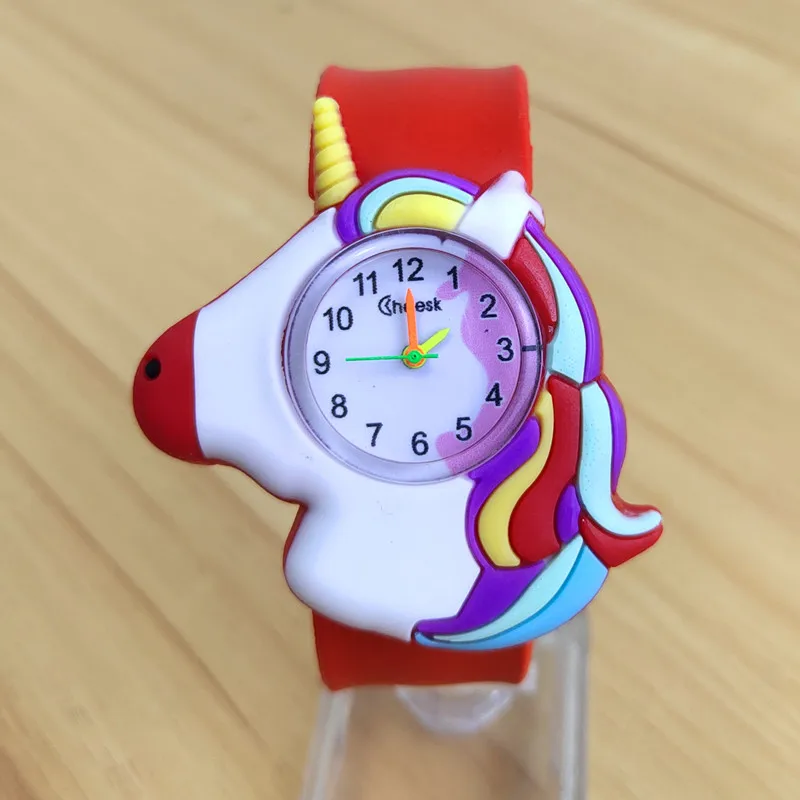 Dropship Cartoon Reloj Color Pony Boy Girl Watch Kids Sports Quartz Flap Wristwatch Baby Christmas Gift Clock Hour Reloj Mujer afbeelding