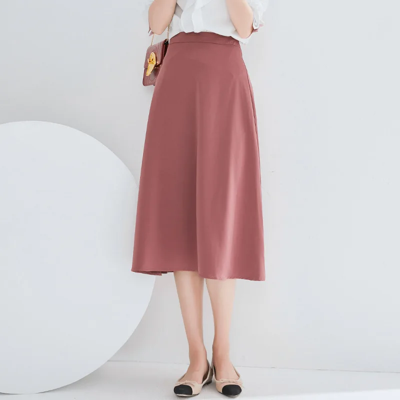 

Autumn 2019 New Chic Korean Edition Elegant Leisure Women's Chiffon Skirt High Waist A-shaped Solid Skirt Female
