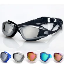 Цельный силиконовые беруши с гальваническим покрытием стиль плавательные очки Анти-туман для взрослых от производителя,, плавательные очки для воды