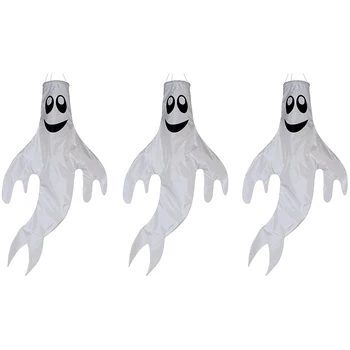 

3 Pieces of 40-Inch Halloween Windsock Flag Outdoor Hanging Decoration House Front Yard Patio Lawn Garden Decoration