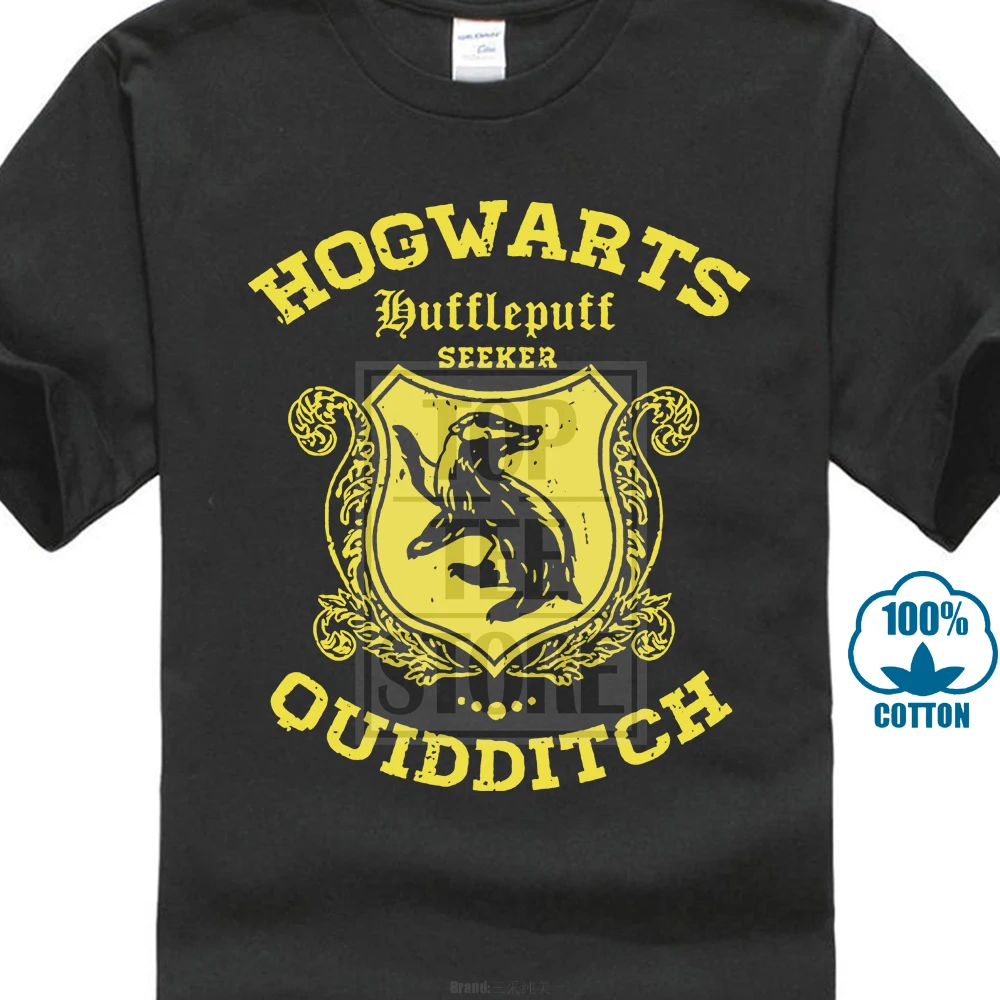 Shirts Summer Short Sleeve Novelty Hufflepuff Quidditch T Shirt Funny Adult Mens Cotton Tee Sizes S 5Xl 011128 | Мужская одежда