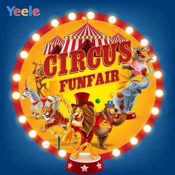 

Circus Party Tent Glitter Animals Show Newborn Baby Shower Birthday Backdrop Photography Backdrops Photographic Background Props