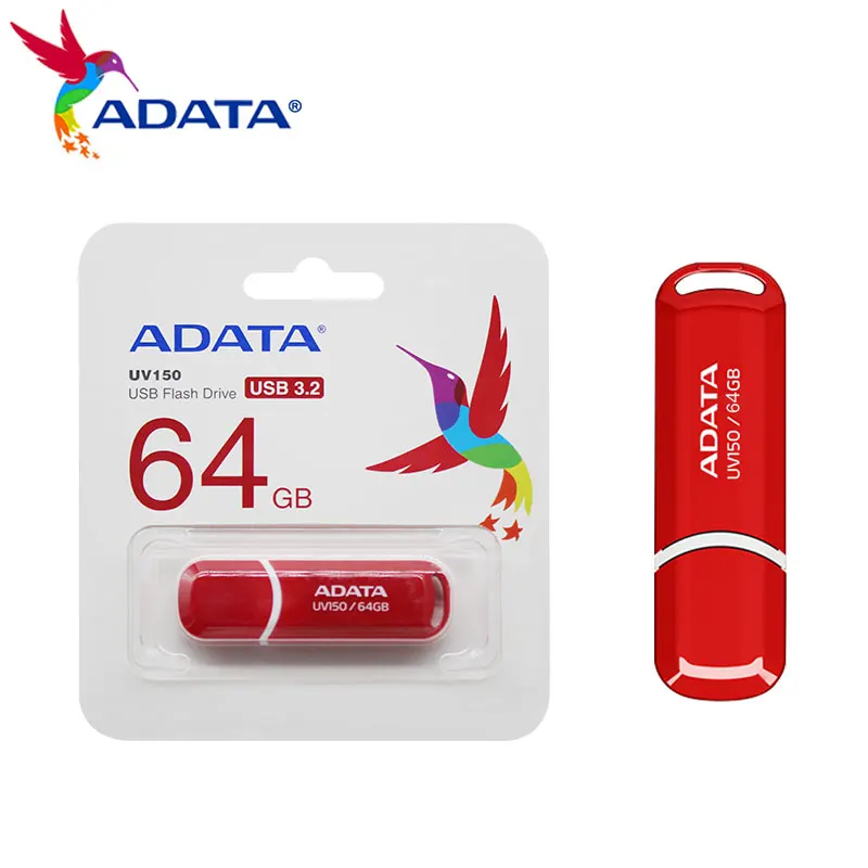 ADATA UV150 USB 3 2 в коробке sub Флеш накопитель 16 Гб оперативной памяти 32 встроенной 64 ГБ