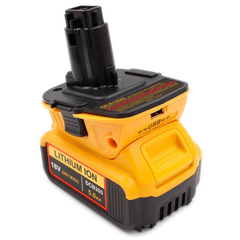 yellow Для Dca1820 20 в 18 в Usb адаптер работает с Dewalt Max Xr Dcb200 Dcb201 Dcb203 Dcb203Bt Dcb204 Dcb205 Dcb206 компактные батареи - Цвет: yellow