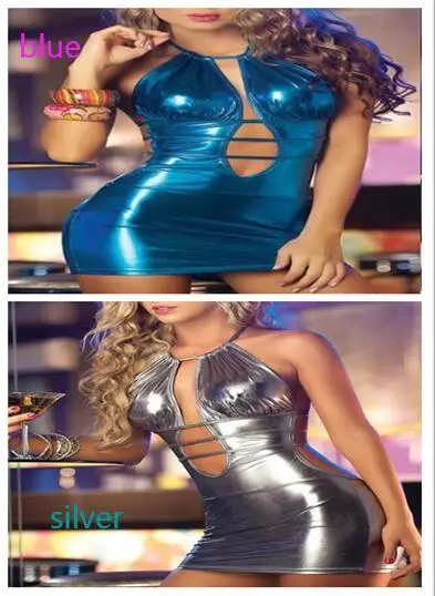 Эротическое Белье Babydoll для женщин латекс кожа открытая спина ночная Клубная