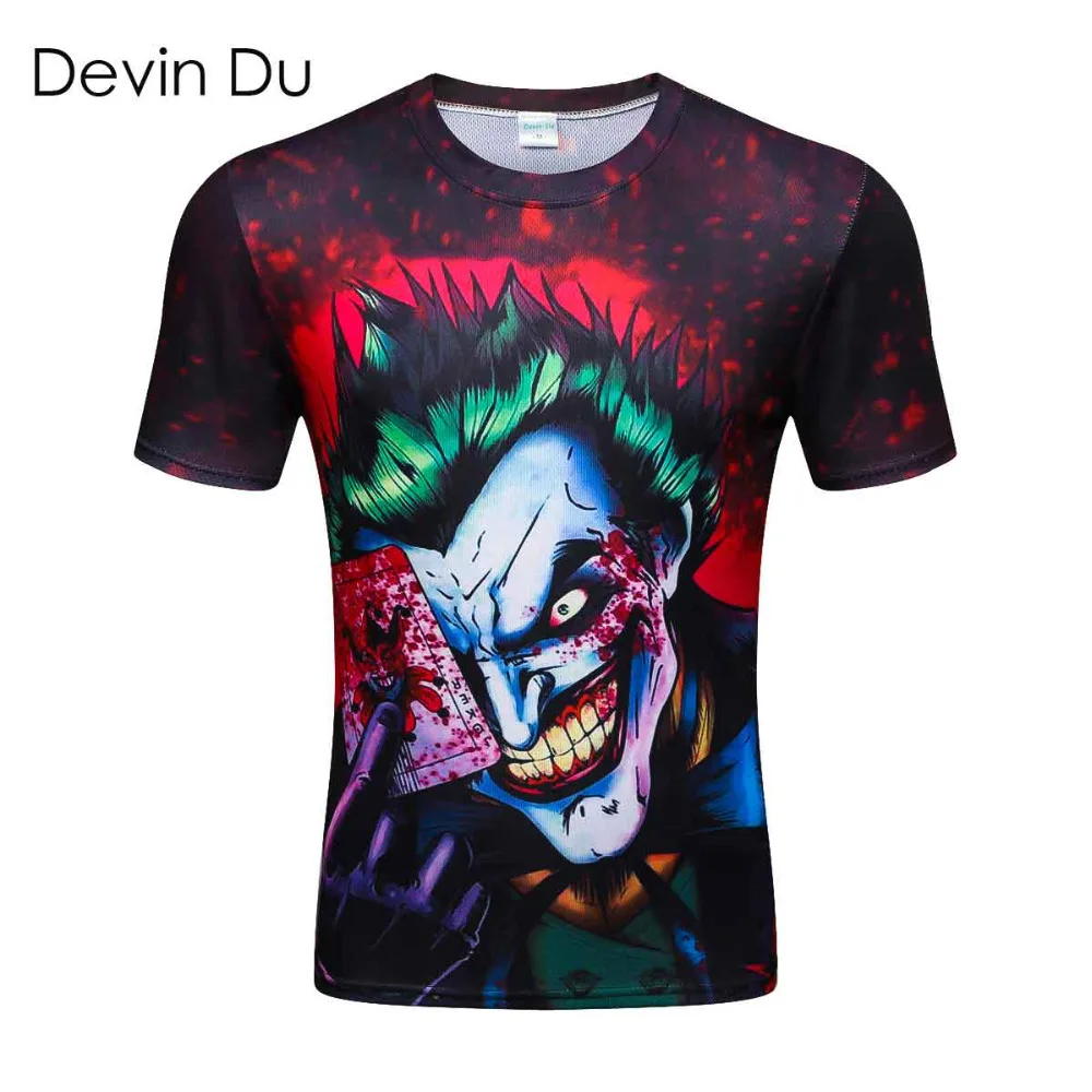 2020 new the poker Joker 3d t shirt funny comics character printing t-shirts summer harajuku style mens clothes tops &amp tees | Мужская