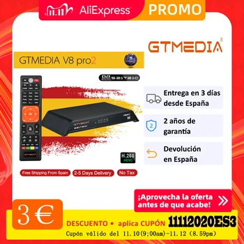

Gtmedia V8 pro2 receptor H.265 Full HD DVB-S2 DVB-T2 DVB-C isdbt Satellite Receiver Built-in WiFi better than freesat v8 golden