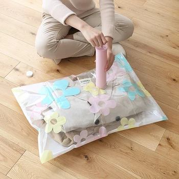 

130CM Sunflower Vacum Bag Compression Storage Bag Clothes Organizer Space Saving Vacuum Bags For Clothes Quilt Blankets Pillows