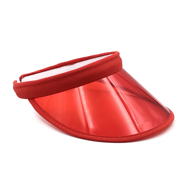 2019 New Summer Women Men Sun Hat Candy Color Transparent Empty Top Plastic PVC ja Sunshade Visor Caps Bicycle | Аксессуары для