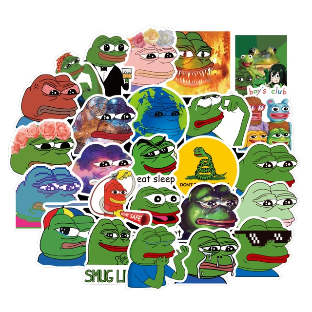 10/30/50pcs/pack Interesting Frog PEPE Graffiti Stickers For Skateboard Helmet Gift Bicycle Computer Notebook Car Children's Toy 2