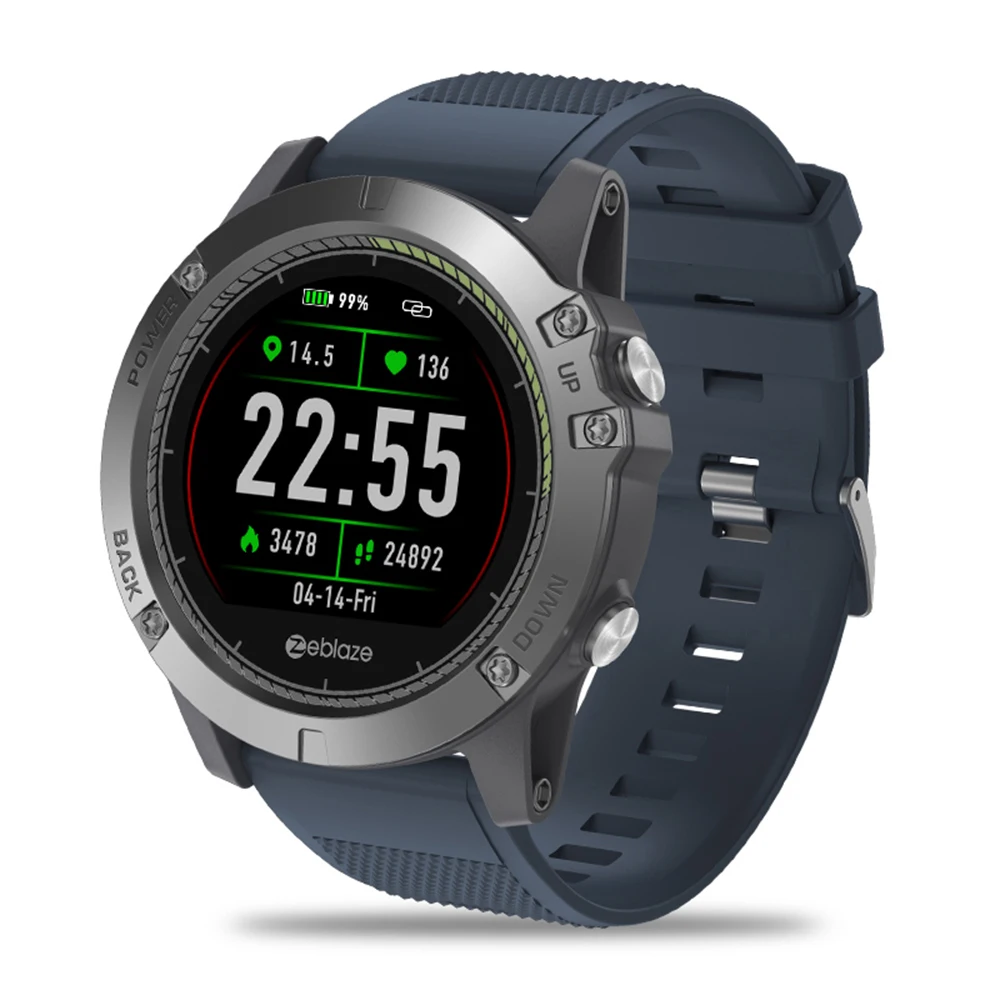 Zeblaze VIBE 3 HR Смарт-часы спортивные фитнес-трекер монитор сердечного ритма IP67 водонепроницаемые Смарт-часы для мужчин для IOS и Android - Цвет: blue