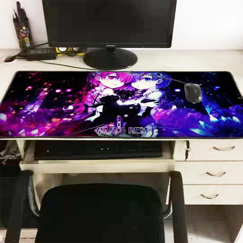 Mairuigea RE: ZERO Профессиональный игровой коврик для мыши большая резиновая клавиатура запирающийся край Настольный коврик скоростные коврики для мыши для ПК ноутбука