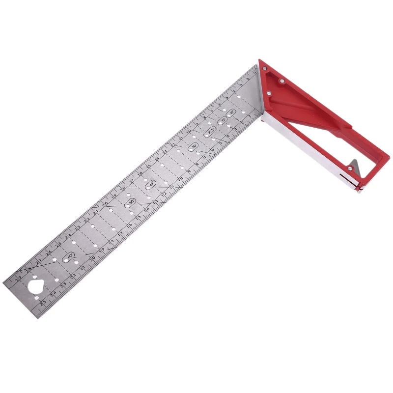 

Woodworking L Square Ruler 40cm Stainless Steel Right Angle 45/90Â° Triangle Rule