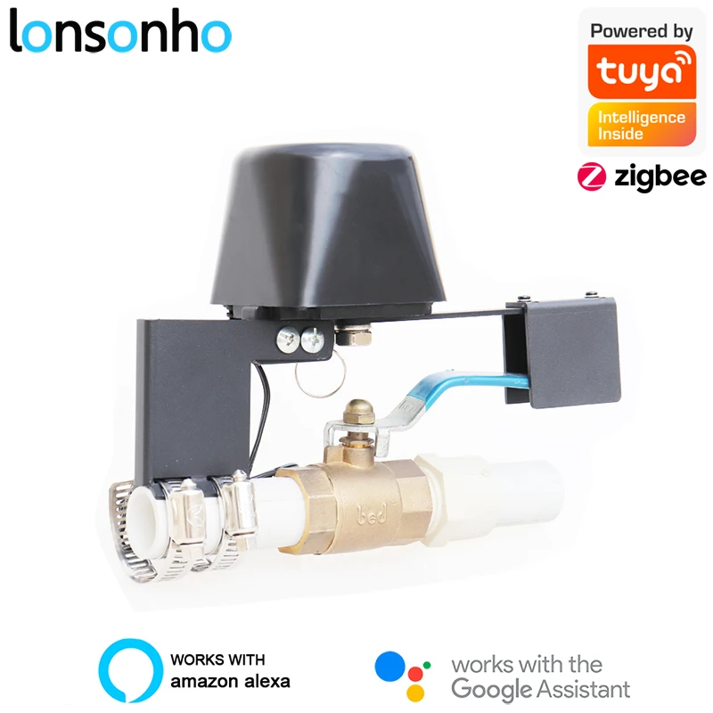 Lonsonho Tuya Zigbee Smart Valve Controller For Gas Water Wireless Remote Control Works With Alexa Google Home Assistant