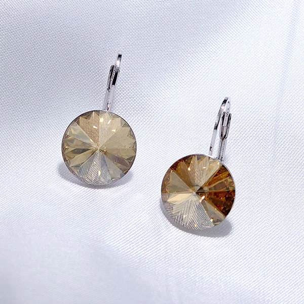 BAFFIN модные висячие серьги с кристаллами Swarovski, серебряная Сережка Bella, круглые Висячие серьги для женщин, вечерние, свадебные, Bijoux, подарок - Окраска металла: Silver Crystal GS