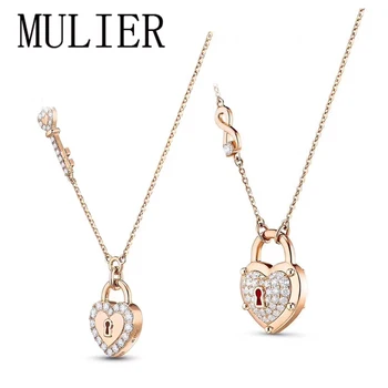 

High-quality SWA fashion [new] female necklace jewelry. Exquisite shiny heart lock love lady luxury romance girlfriend gift