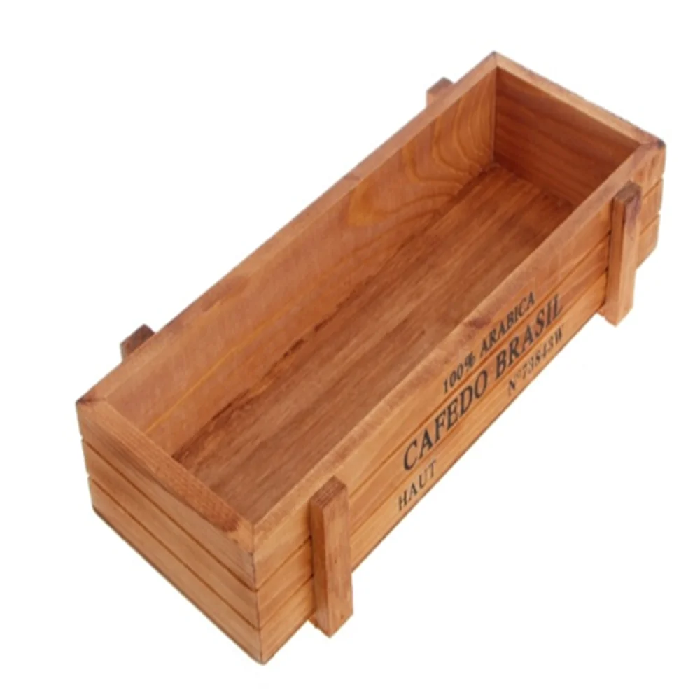 Горшок для садового растения декоративный винтажный суккулентный деревянный ящик ящики прямоугольник стол цветочный горшок садовое устройство - Цвет: Retro color