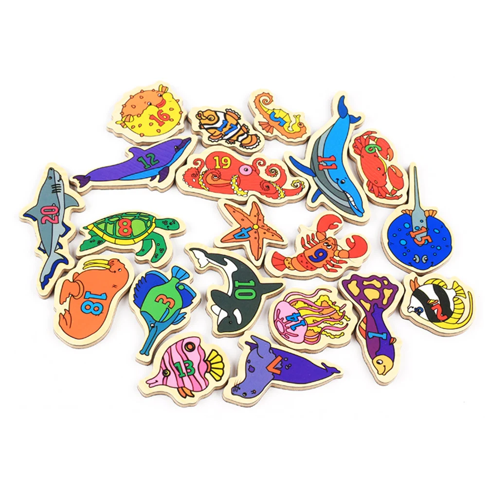 26Pcs Fridge Magnets for Kids Alphabet Animals Shape Wooden Magnetic Stickers Kids Educational Toys for Children Gift