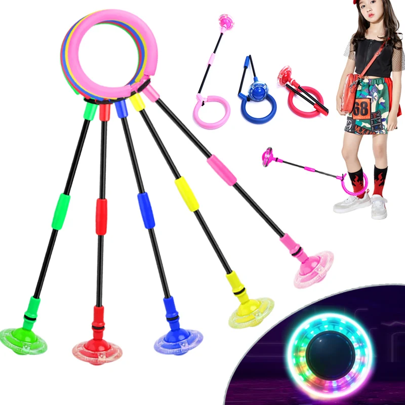 Горячая игрушка со светодиодом мигающее прыгающее кольцо красочные лодыжки Skip круг складные качающиеся игрушки для детей HV99