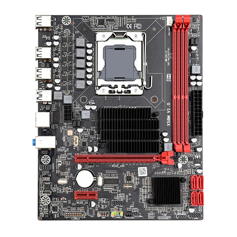 Материнская плата X58 LGa 1366 M ATX двухканальная DDR3 32 Гб ОЗУ PCI E 16X USB 2 0 SATa материнская с