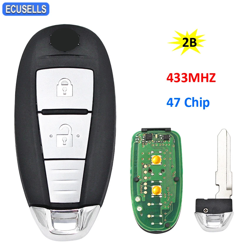 Hvis Fortælle tandlæge Oem 2 Button Smart Card Remote Car Key Fob For Suzuki Swift Sx4 Vitara  433mhz With 47 Chip Uncut Blade - Car Key - AliExpress