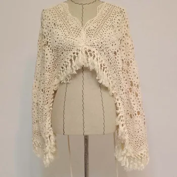 

Don&Judy 2020 Maternity Dresses Pregnant Women Cape Crocheting Tippet Dress Sexy V Neck Pregnancy Dress for Photo Shoot