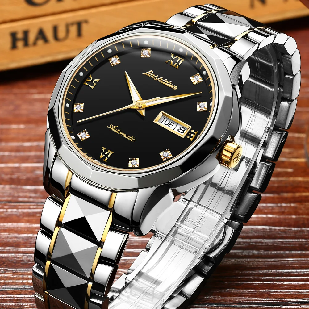 JSDUN 2021 Men's Watch Automatic Mechanical Watch Top Movement Date