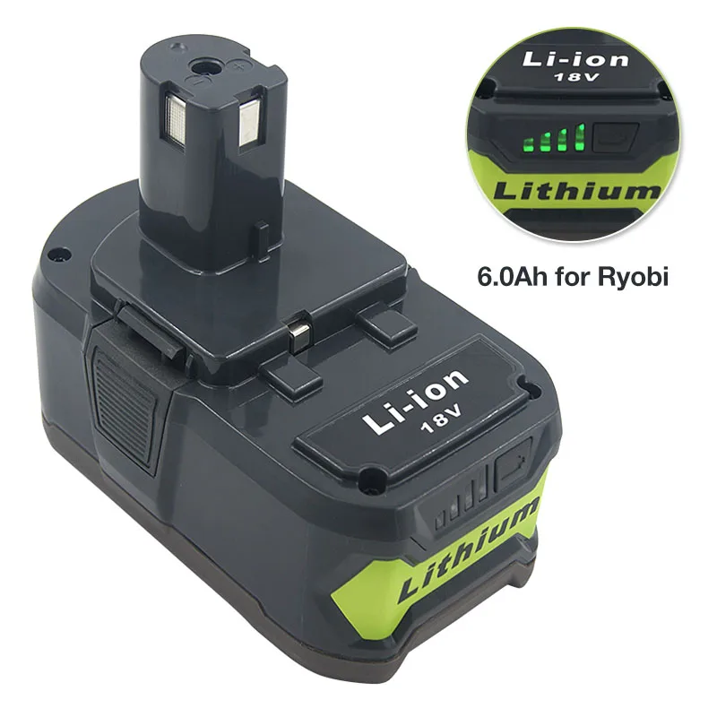 Сменные литий ионные аккумуляторы P105 P108 18 в 6000 мАч для Ryobi P100 P109 P104 BPL1820 P106 RB18L50