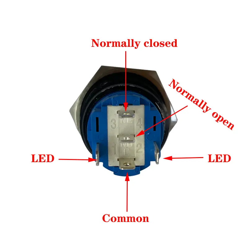 Black Push Button Switch 12/16/19/22mm Waterproof Illuminated Led Light Metal Flat Momentary Switches with Power Mark 5V 12V 24V - Image 6