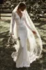 Mryarce 2022 New Stretch Lace Long Sleeves Mermaid Wedding Dress Flexible Boho Bridal Gowns 5