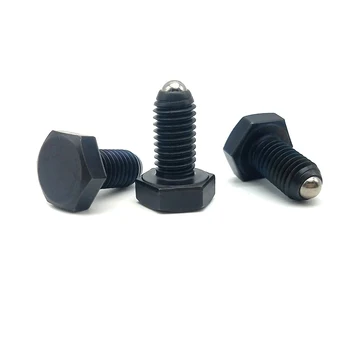 

2pcs M6 hex bead positioning screws outer hexagon ball head spring plunger screw black color bolt 15mm-40mm length