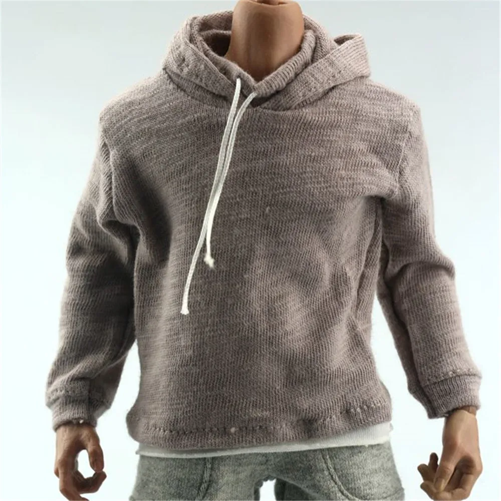 

1/6 Scale Gray Black White Hoodie Sweatshirt Sweater Sport Tops Clothes Accessory for 12 Inches Male Action Figure Body