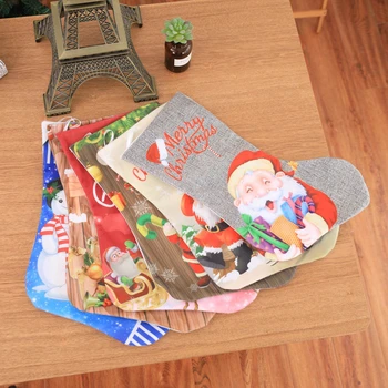 

1Pcs Santa Snowman Christmas Stockings Socks Xmas Tree Pendant Hanging Ornaments Candy Gift Bags New Year Party Decoration 62737