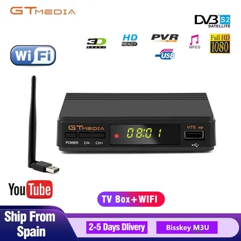 

Freesat V7 HD DVB-S2 Satellite Receiver V7S Decoder Support Youtube Bisskey M3U Europe Spain Portugal + USB WIFI Hot Sale Spain