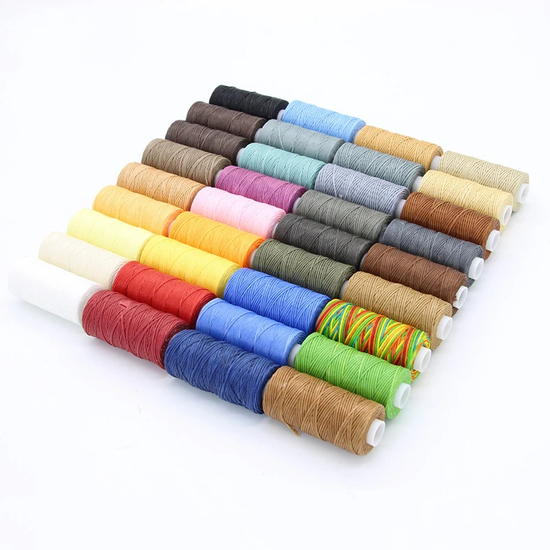 Flat Waxed Sewing Line 50M 150D 0.8Mm Thickness Waxed Thread Leather Cord Leather Craft Hand Stitching Thread leather sewing string leather sewing thread